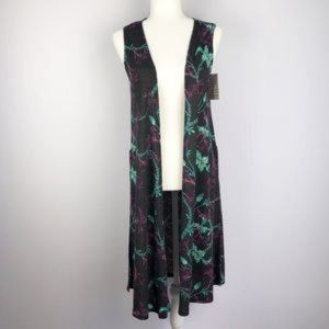 LuLaRoe Joy Open Boho Floral Long Vest Brand New With Tags Size XS